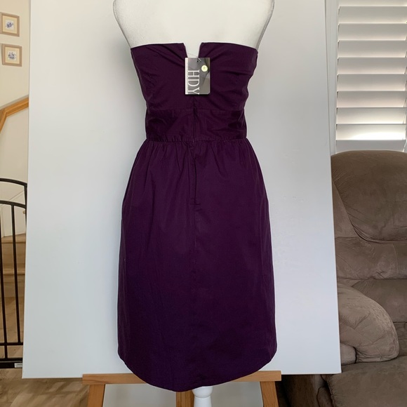 NWT Purple Mid Length Strapless Dress - Picture 3 of 4